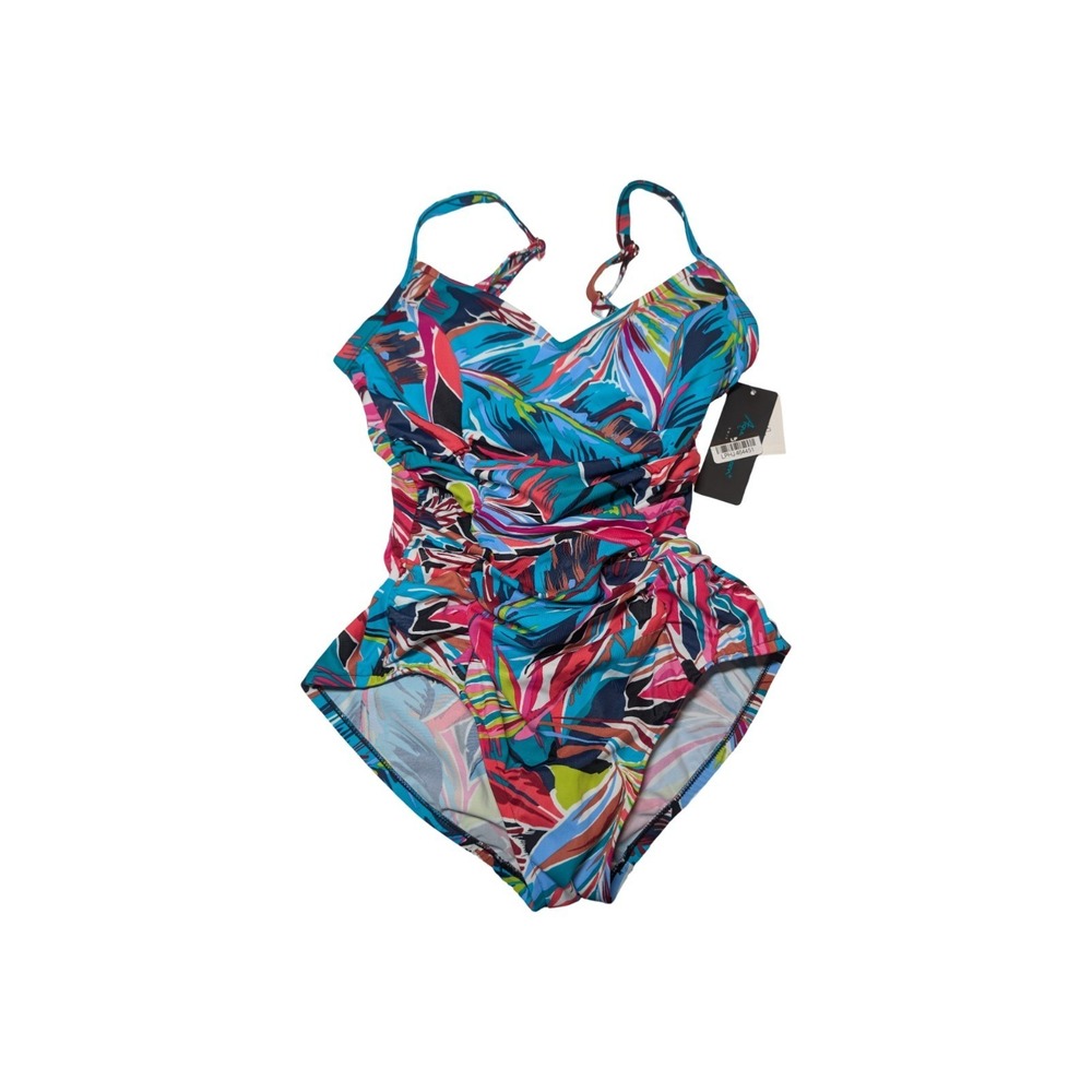 ⭐D3 Aqua Green Turquoise/Multicolor One Piece Swimsuit - S